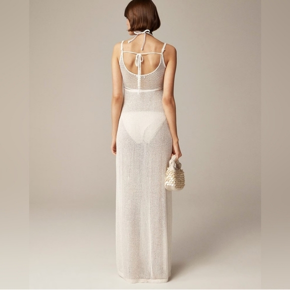 Anna October J.Crew Sheer Bridal White Sweater Dress Coastal Beach Medium - Picture 2 of 15